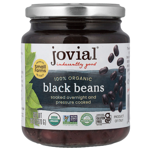 Jovial, 100% органическая черная фасоль, 370 г (13 унций)