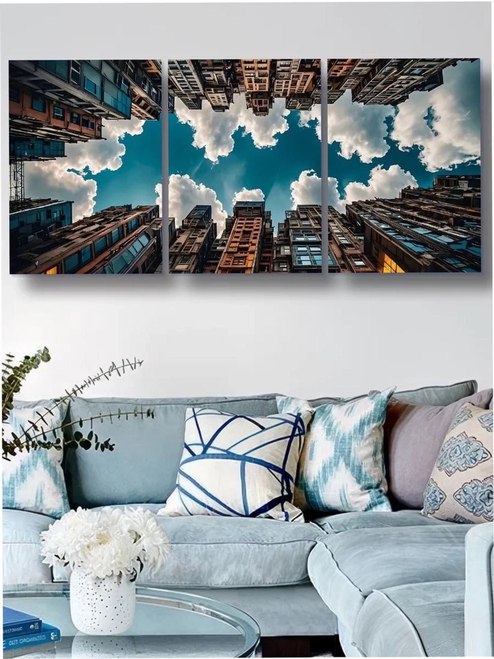 Картина Узкая улица мегаполиса модульная 50x70см 3шт.