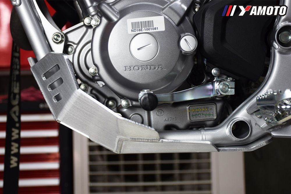 Yamoto Skid Plate for Honda CRF300L (2021-UP). Aluminium, 4mm. Silver