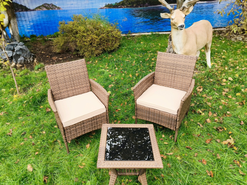 Комплект мебели из ротанга ВИРДЖИНИЯ БАЛКОНЕ СЕТ НЬЮ «VIRGINIA BALCONY SET NEW» столик и 2 кресла