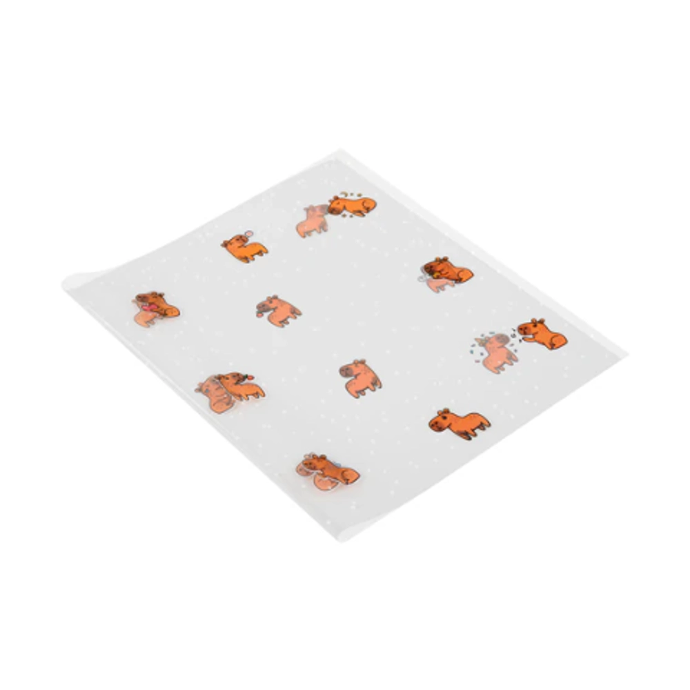 Обложки "CAPYBARAS" для тетрадей и дневников, КОМПЛЕКТ 10 шт., ПЛОТНЫЕ, 210х350 мм, 110 мкм, FUNSTER (ФАНСТЕР)