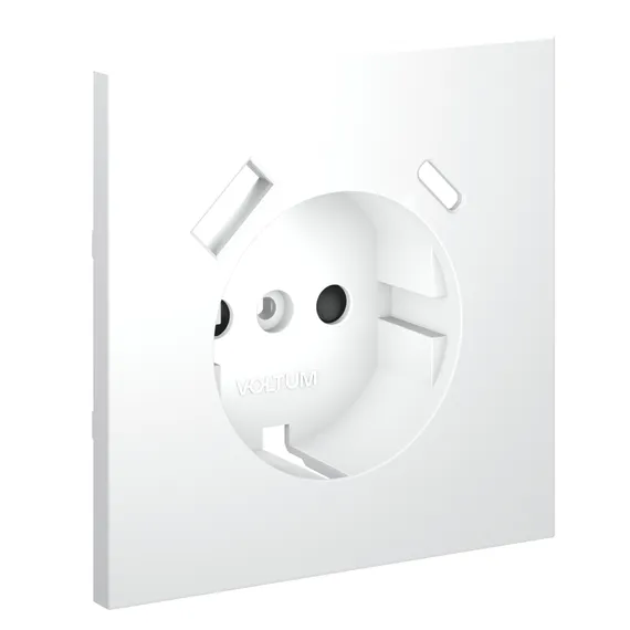 Накладка для розетки с заземлением и защитными шторками, с USB A+C Voltum S70 Белый матовый VLS001002