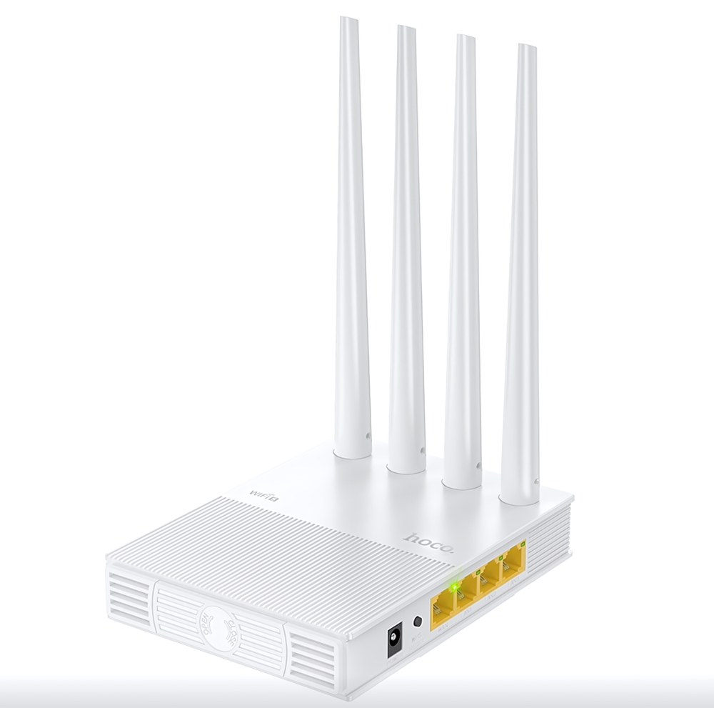 Маршрутизатор HOCO HI31, 16/64Mb, WAN+3xLAN 10/100Mbps, Wi-Fi 1200Mbps 802.11b/g/n/ac,DC12V/1A White