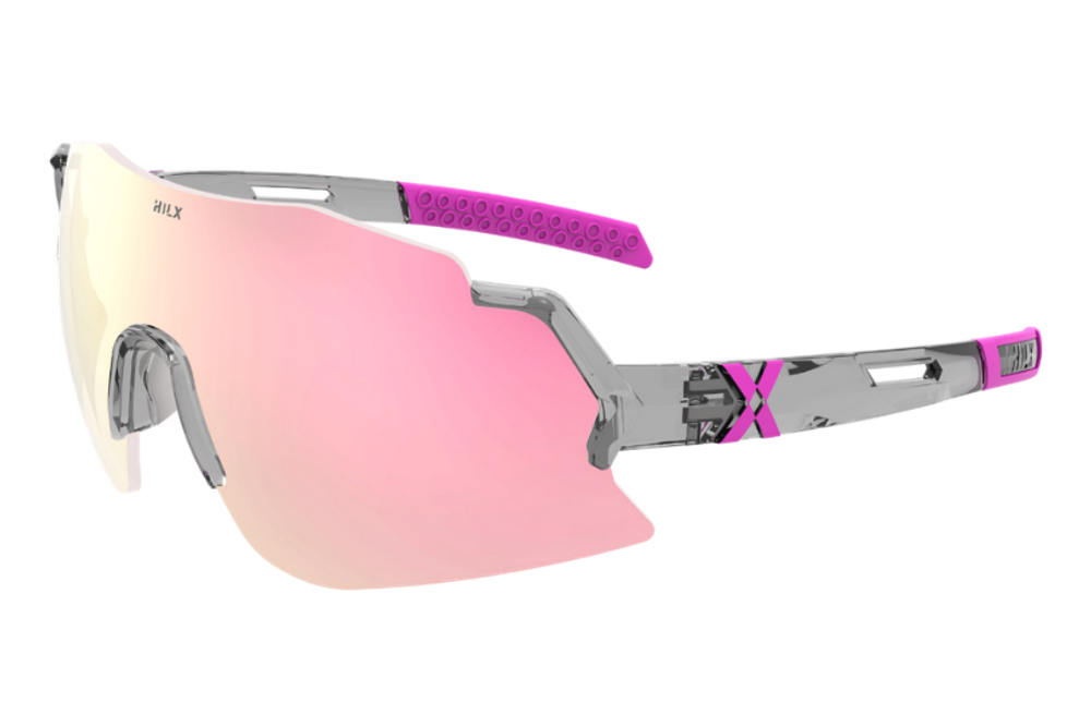Спортивные очки с диоптриями HILX Savage 2.0 Shiny Crystal Grey Pink / Pink Lens
