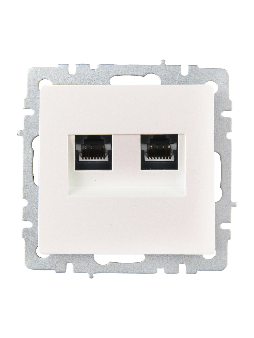 BRITE Розетка компьютерная двойная RJ45 кат.6 РК11-2-БрЖ жемчуг IEK