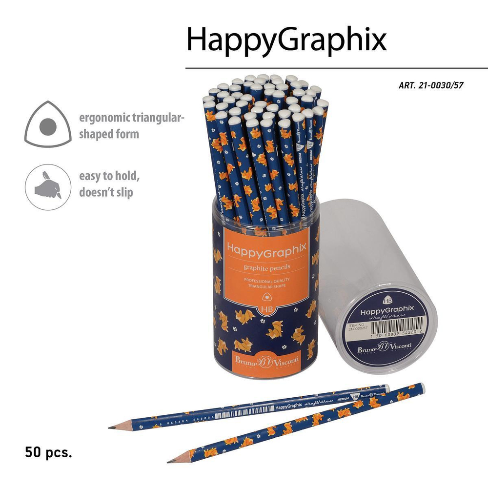 Карандаш ч/г НВ "HappyGraphix. Городская прогулка. Корги" (Bruno Visconti)