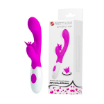 Лиловый вибратор с клиторальным стимулятором в виде бабочки 19,9см Pretty Love Butterfly Kiss BI-014927