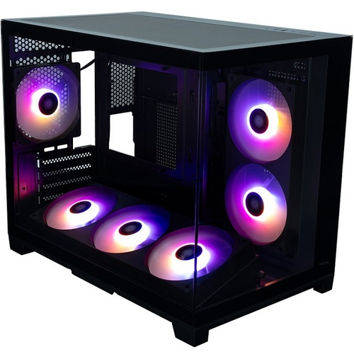 Корпус Mini-Tower XASTRA QR500M 6ARGB-FC-C6-UC Curve Glass, Micro-ATX, черный (QR500M-1FA36A-1FA24A-1FC1)