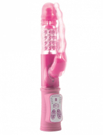 Розовый анально-вагинальный вибратор Vibro Bead - 22,6 см. (Цвет: розовый)