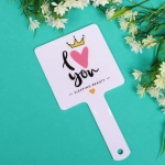 Зеркало косметическое с ручкой «Cute look - Королева», квадрат, 12*23,5 см (карт коробка)