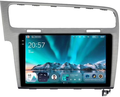 Магнитола для Volkswagen Golf 7 2012-2020 (рамка серебро) - Teyes CC4 монитор 10.36" 2K QLED на Android 14, Быстрейшая, Snapdragon 680, DSP, CarPlay, 4G SIM-слот