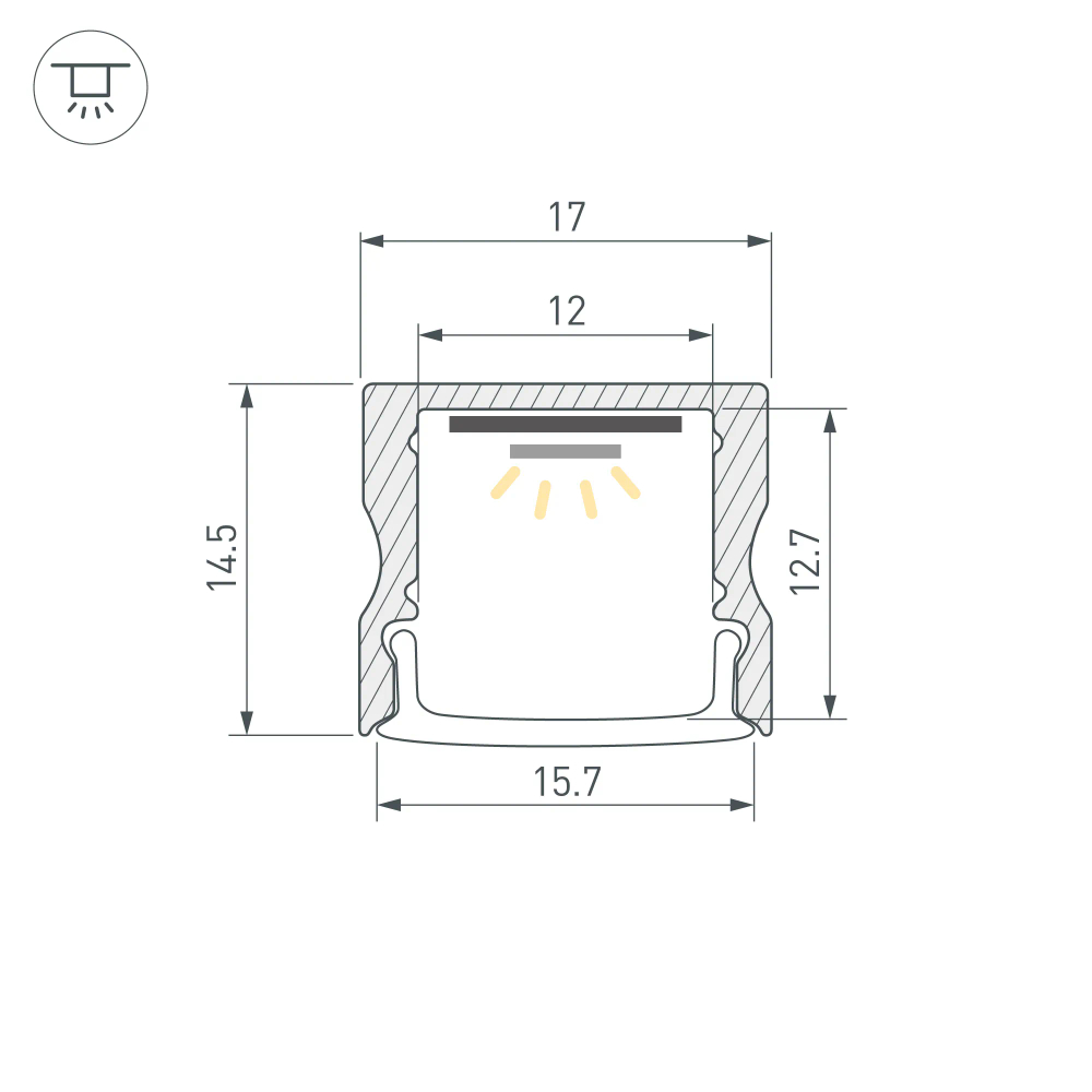 Профиль LINE-1715-2000 WHITE (Arlight, Алюминий) 044259(1)