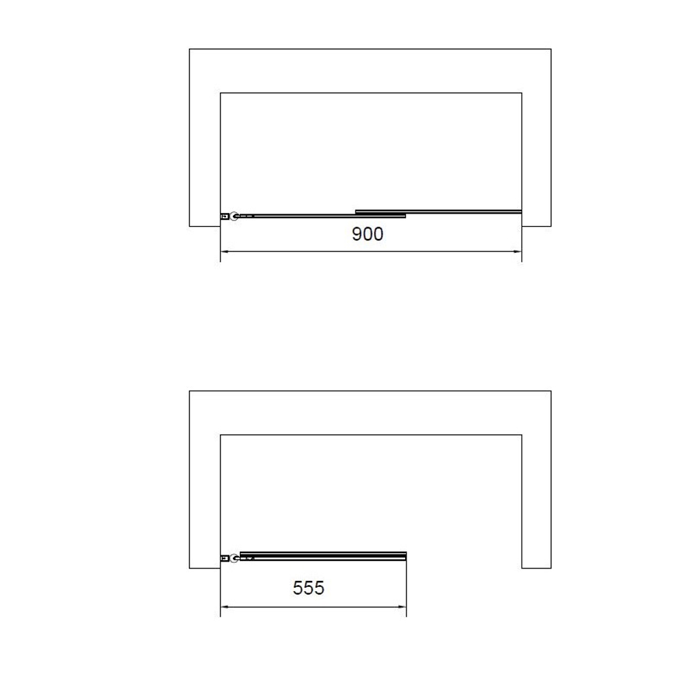 Душевая шторка на ванну Vincea VSB-6E900CLB-L, 900*1400, черный, стекло прозрачное, левая