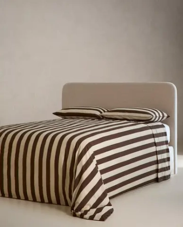 ZARA HOME ПОДОДЕЯЛЬНИК ИЗ ВАРЕНОГО ХЛОПКА, КОРИЧНЕВЫЙ