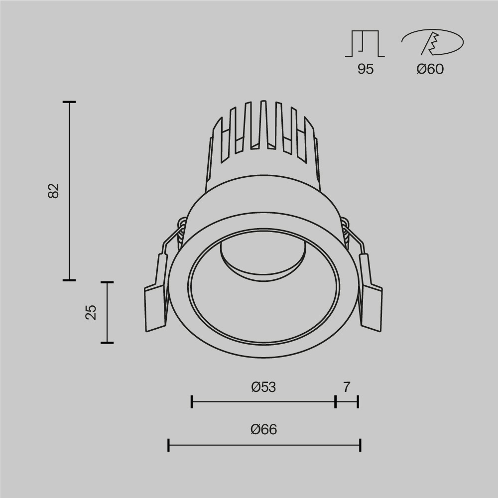 Встраиваемый светильник Technical DL115-10W-4K-B