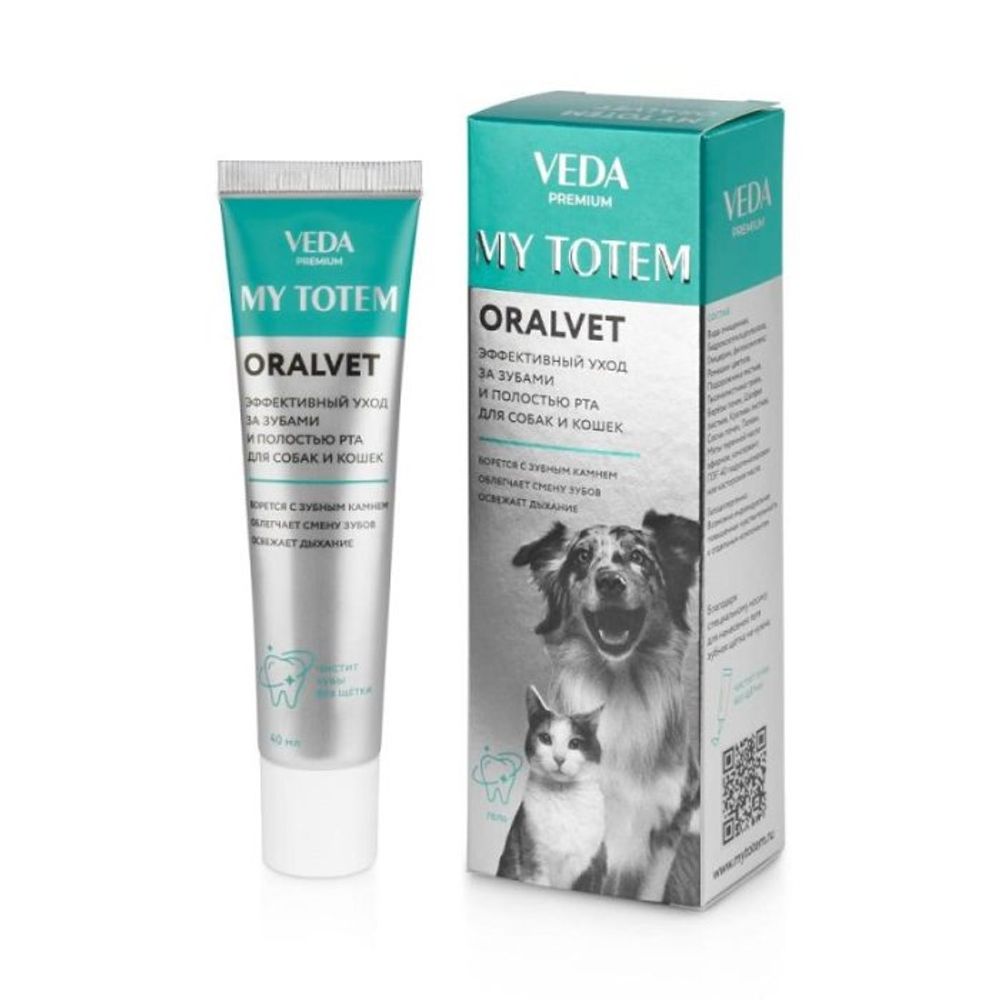 Зубной гель Веда My Totem ORALVET для кошек и собак 40 мл