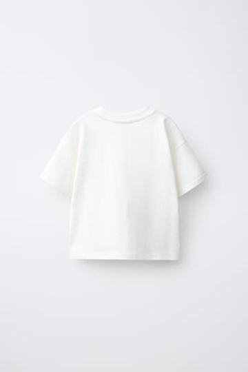 ZARA ФУТБОЛКА С ПРИНТОМ, БЕЛЫЙ