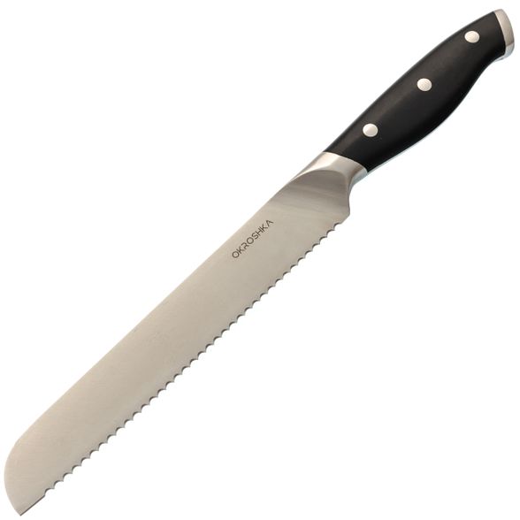 Цена наНож кухонный хлебный Okroshka Tartar 18.2 см, сталь 5cr15mov, рукоять сталь/пластик