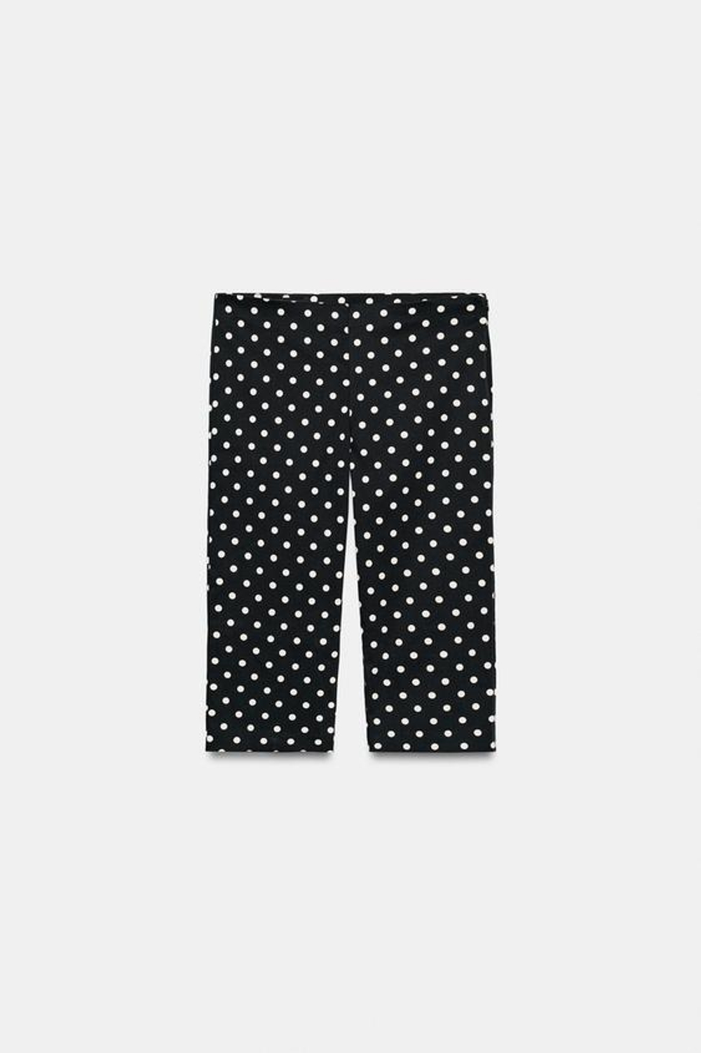 ZARA БРЮКИ КАПРИ В ГОРОШЕК, ЧЕРНЫЙ/БЕЛЫЙ