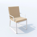 Обеденная группа Ideal Patio ТЕЛЛА  АЛЬБА  каркас белый, стол тик 180, ткань бежевая