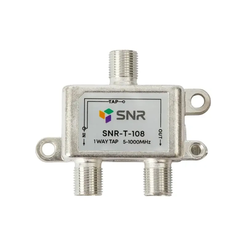 Ответвитель абонентский SNR-T-108 на 1 отвод, вносимое затухание IN-TAP 8dB.