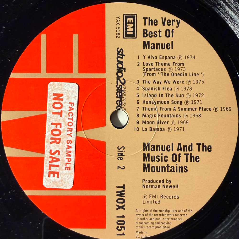 Manuel And The Music Of The Mountains – The Very Best Of Manuel And The Music Of The Mountains (Англия 1976г.) Promo