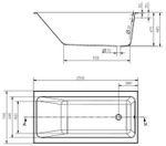 Ванна прямоугольная CREA 150x75 белый