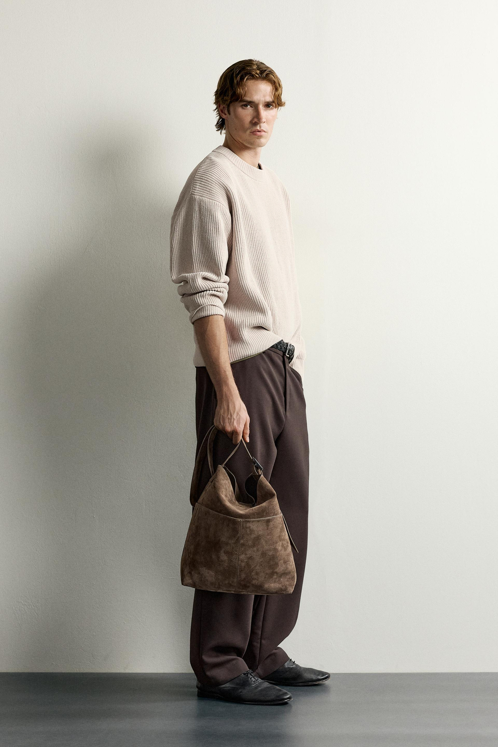 ZARA СВИТЕР RELAXED FIT ИЗ ШЕНИЛЛА, ЭКРЮ