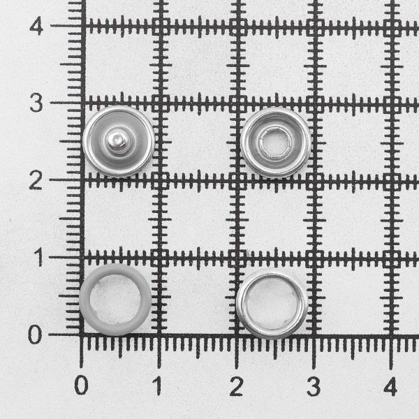 Кнопка рубашечная (джерси) открытая ⌀9.5 мм, ≈1440 шт, МЕТАЛЛ, эмаль, 523 св.серый матовый, NEW STAR