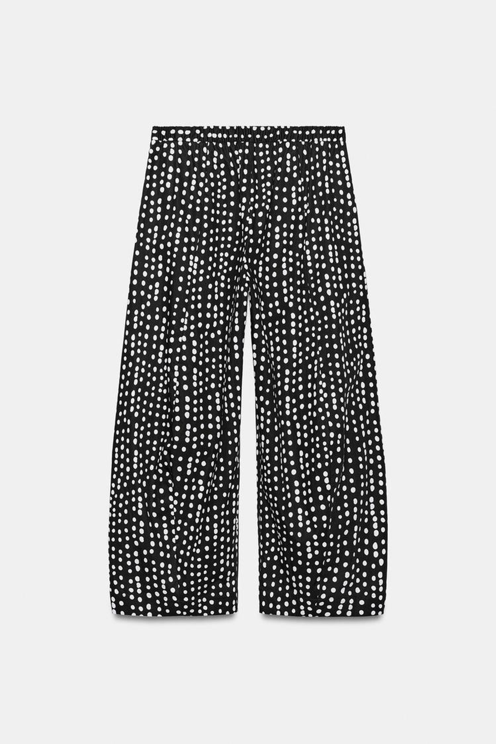 ZARA БРЮКИ В ПИЖАМНОМ СТИЛЕ В ГОРОШЕК — ZW COLLECTION, ЧЕРНЫЙ/ЭКРЮ