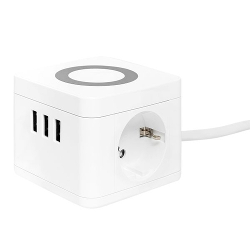 Удлинитель "Куб" 2 гнезда 3USB 2,4А+зарядное устройство 1,3 метра 1мм2 uba-cub-3-wc