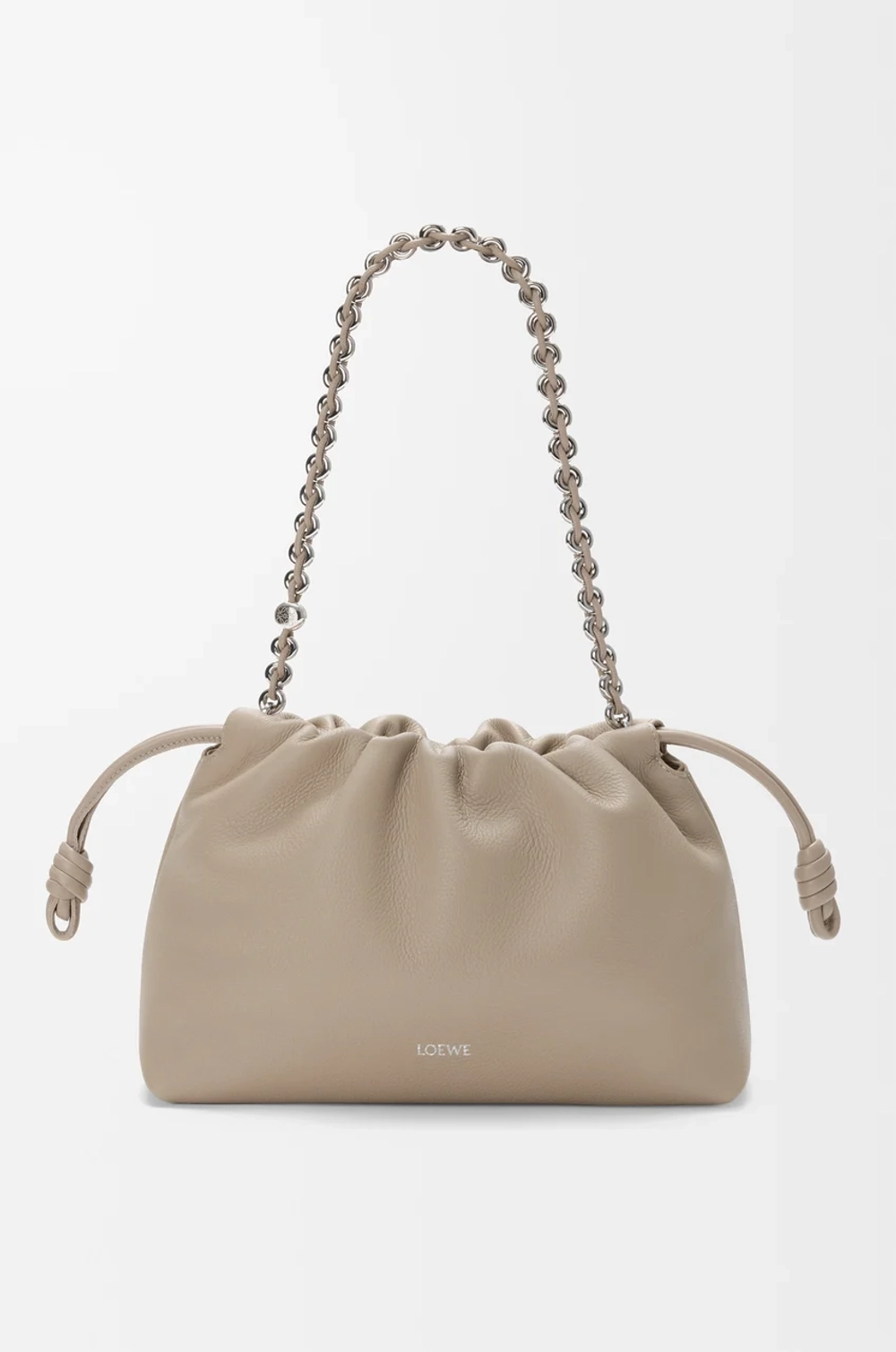 Loewe Сумка Flamenco среднего размера из зернистой телячьей кожи, цвет глины