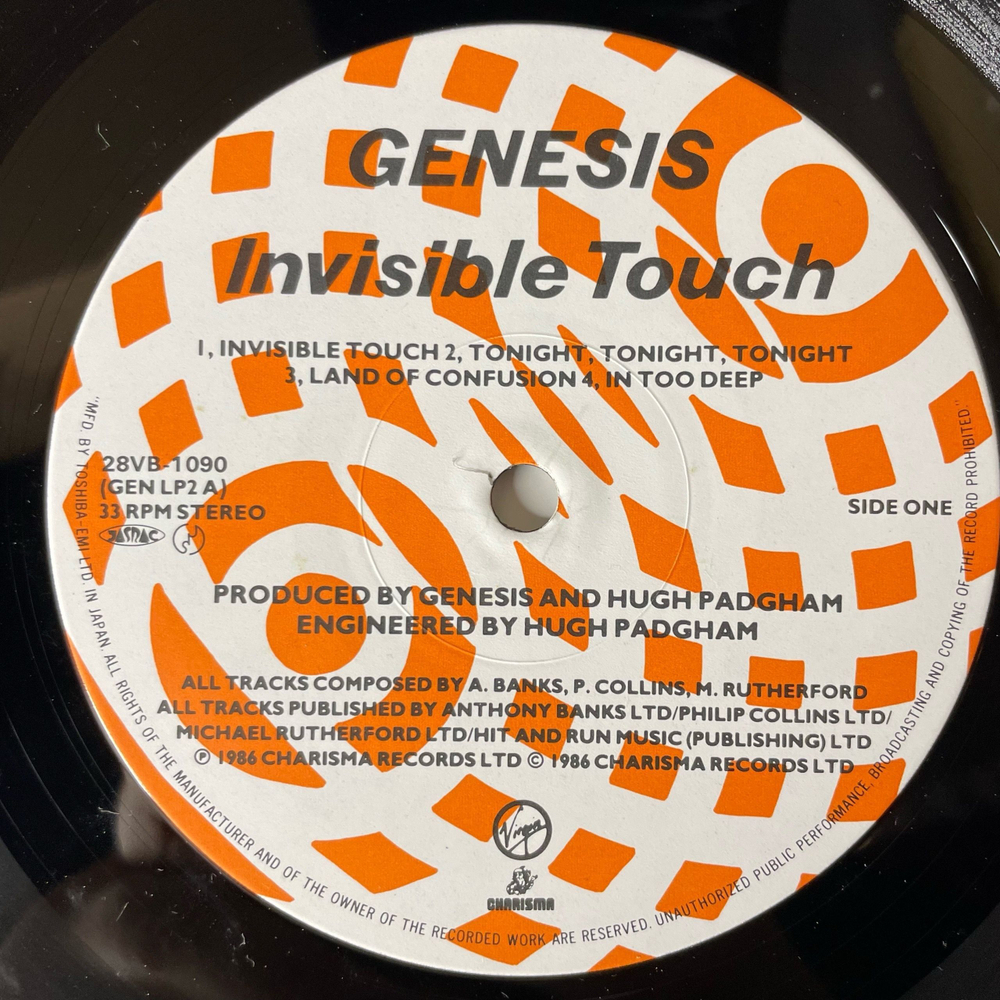 Винтажная виниловая пластинка LP Genesis Invisible Touch (Япония 1986) (Оби)