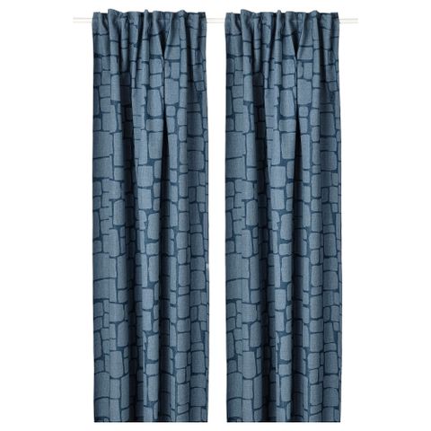Комплект штор IKEA LONNSTAVMAL, Синий, 145х250 см, 2 шт