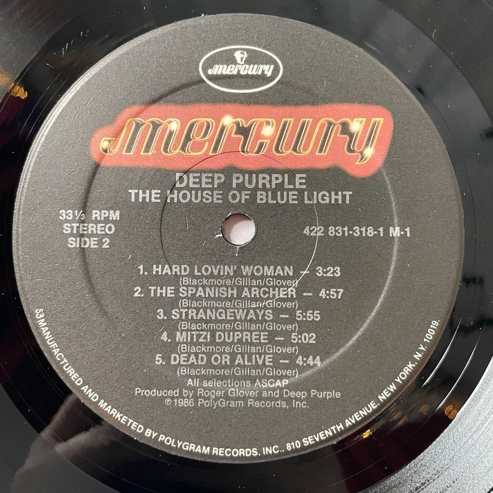 Винтажная виниловая пластинка LP Deep Purple The House Of Blue Light (USA 1987) The Spanish Archer