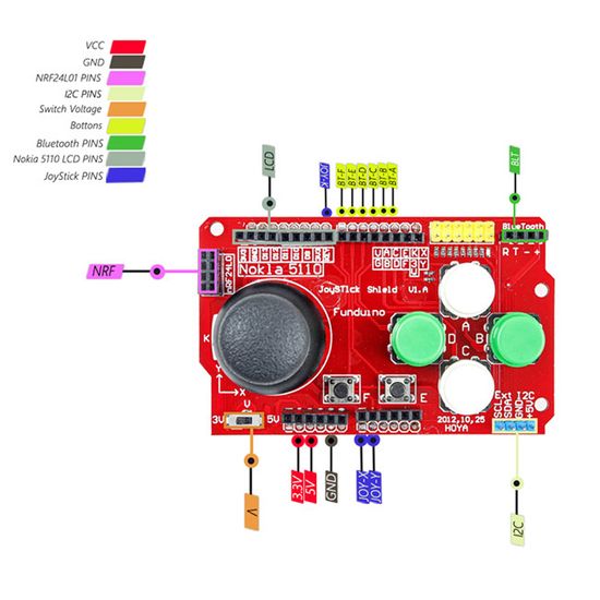 Плата расширения Arduino JoyStick Shield