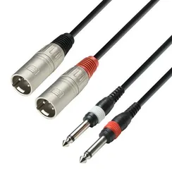 Adam Hall K3 TMP 0600 - кабель аудио 2 x XLR (M) - 2 x TRS (jack) mono 6.3 mm, 0.22 мм2, 6 м