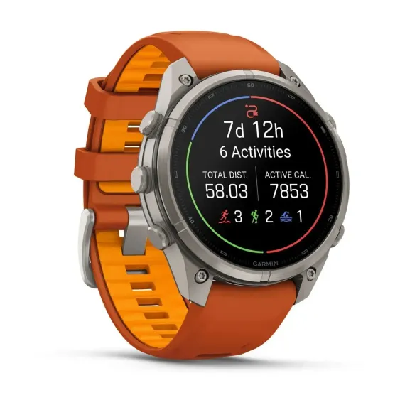 Смарт-часы Garmin fenix 9 Pro (47 мм) титан осенне-оранжевый/ярко-оранжевый
