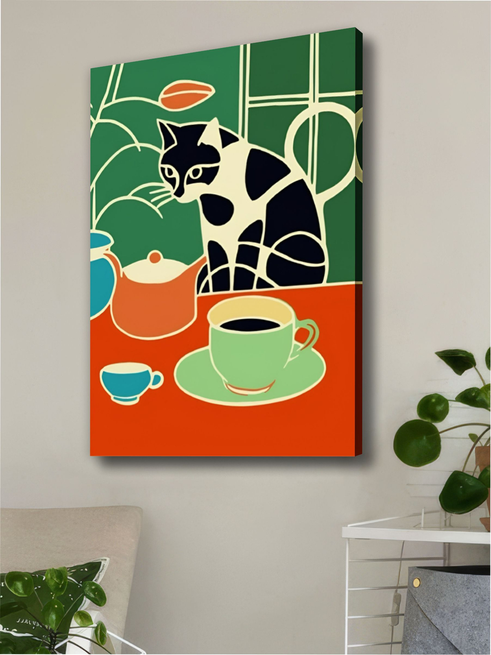 Картина Кот перед закатом модульная 50x70см 1шт.