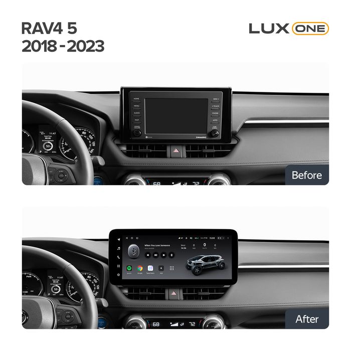 Магнитола для Toyota RAV4 5 2018-2025 (рынок РФ/ОАЭ) - Teyes LUX ONE 360 монитор 12.3", Android 10, Быстрая, CarPlay, 4G SIM-слот, 4 камеры в комплекте