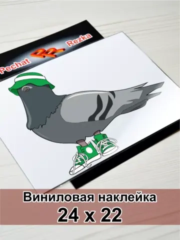 Наклейка - Голубь в панамке