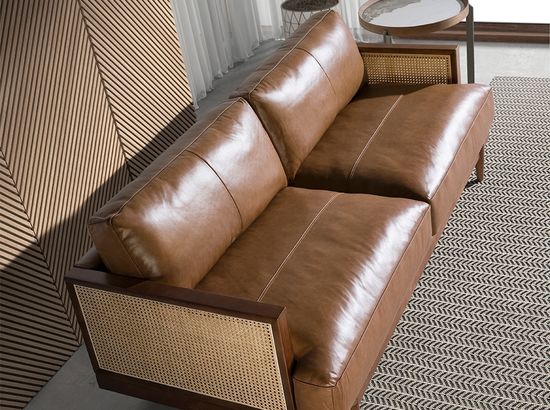 Диван 3-х местный 6177/KF8031-3P-M2731 Angel Cerda из коричневой кожи