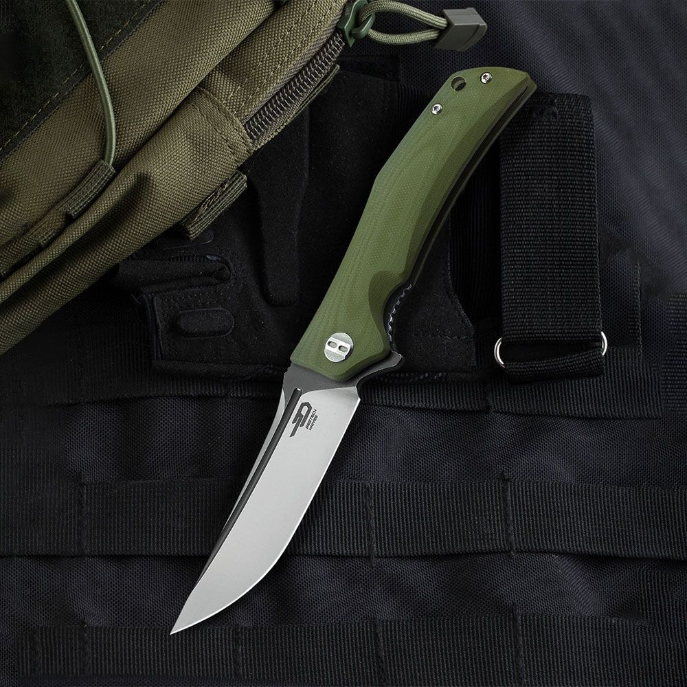 Нож складной Bestech Scimitar сталь D2, рукоять G10 бежевая