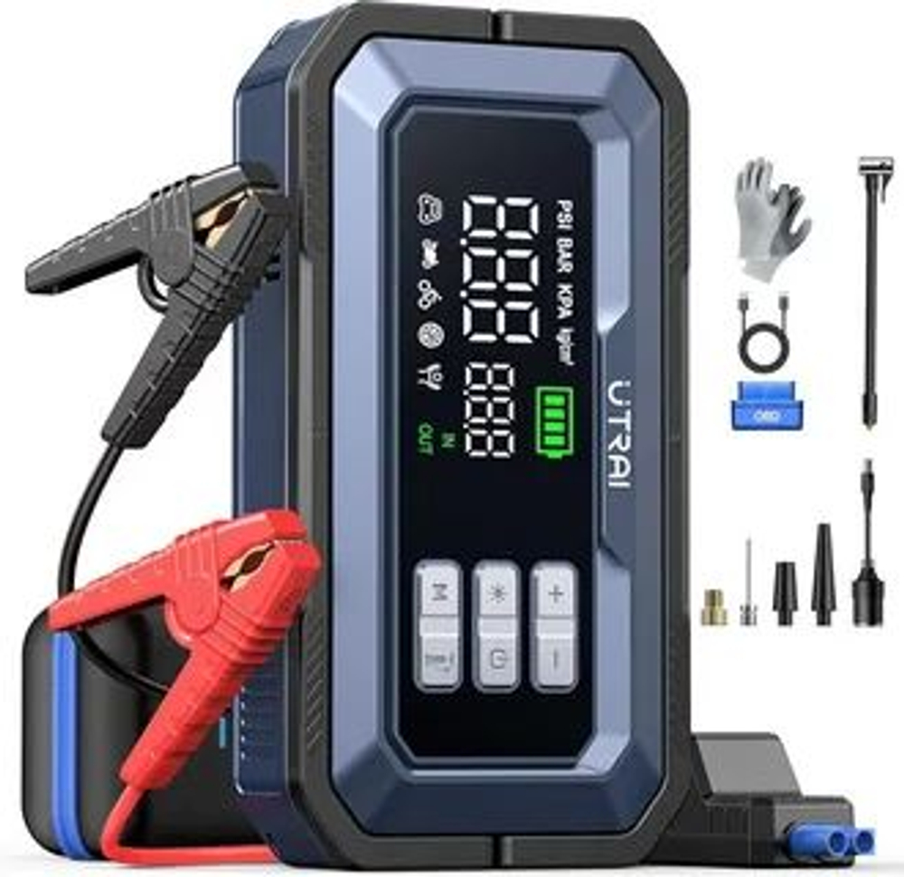 Устройство пусковое портативное бустер UTRAI JS-30 с компрессором 59.2 Wh 6000А