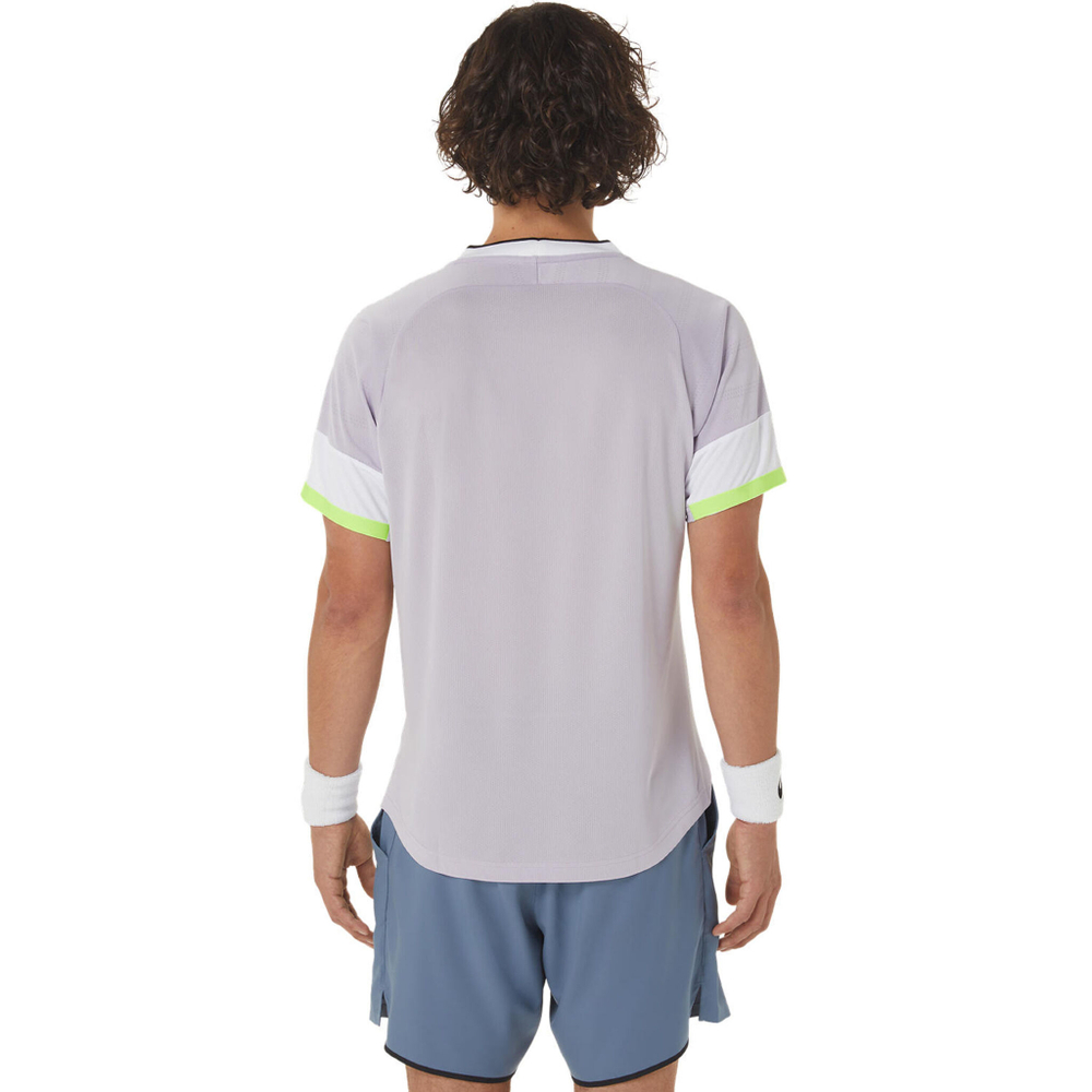 Мужское теннисное поло ASICS Match Top Tee T-Shirt Men - Light Blue, White