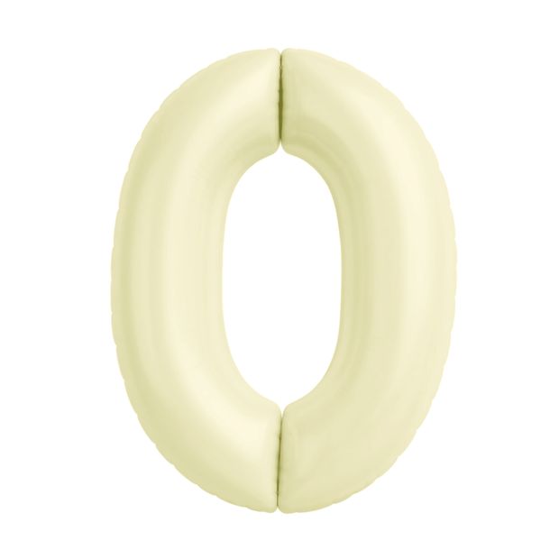 A Шар (40''/102 см) Цифра, 0 Slim, Пыльный лайм, 1 шт. в уп. (БГ-60)