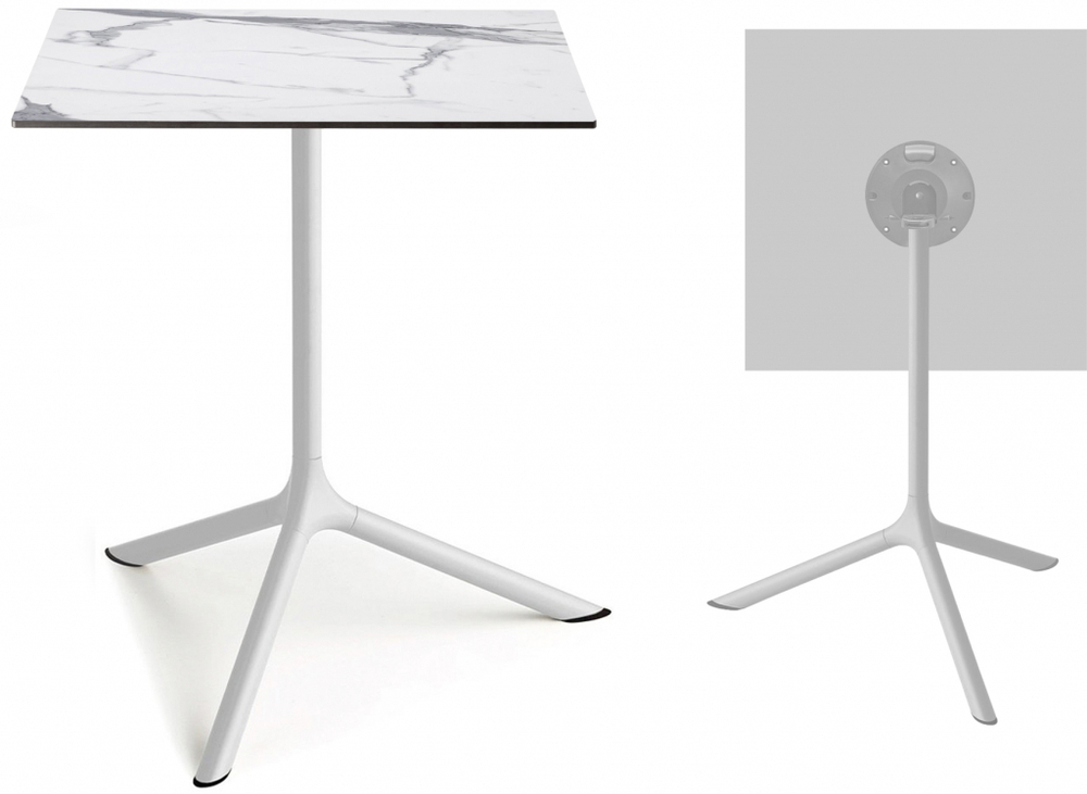 Стол ламинированный обеденный складной Scab Design Tripe Maxi Folding, белый, белый мрамор Каррара