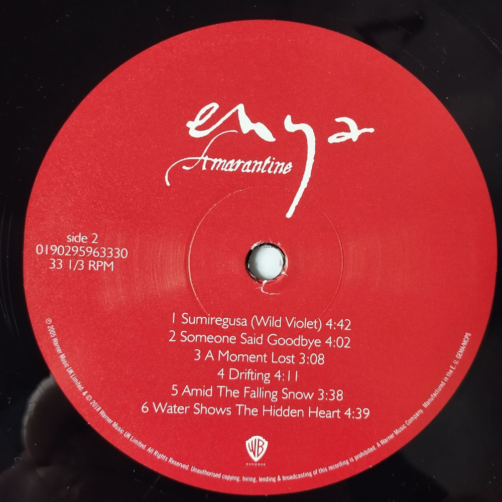 Винтажная виниловая пластинка LP Enya Amarantine (EU 2018)
