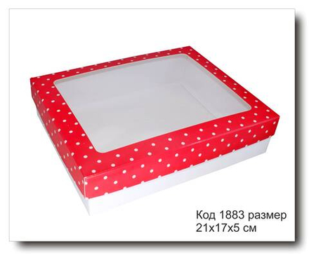 Коробка с окном код 1883 размер 21х17х5 см