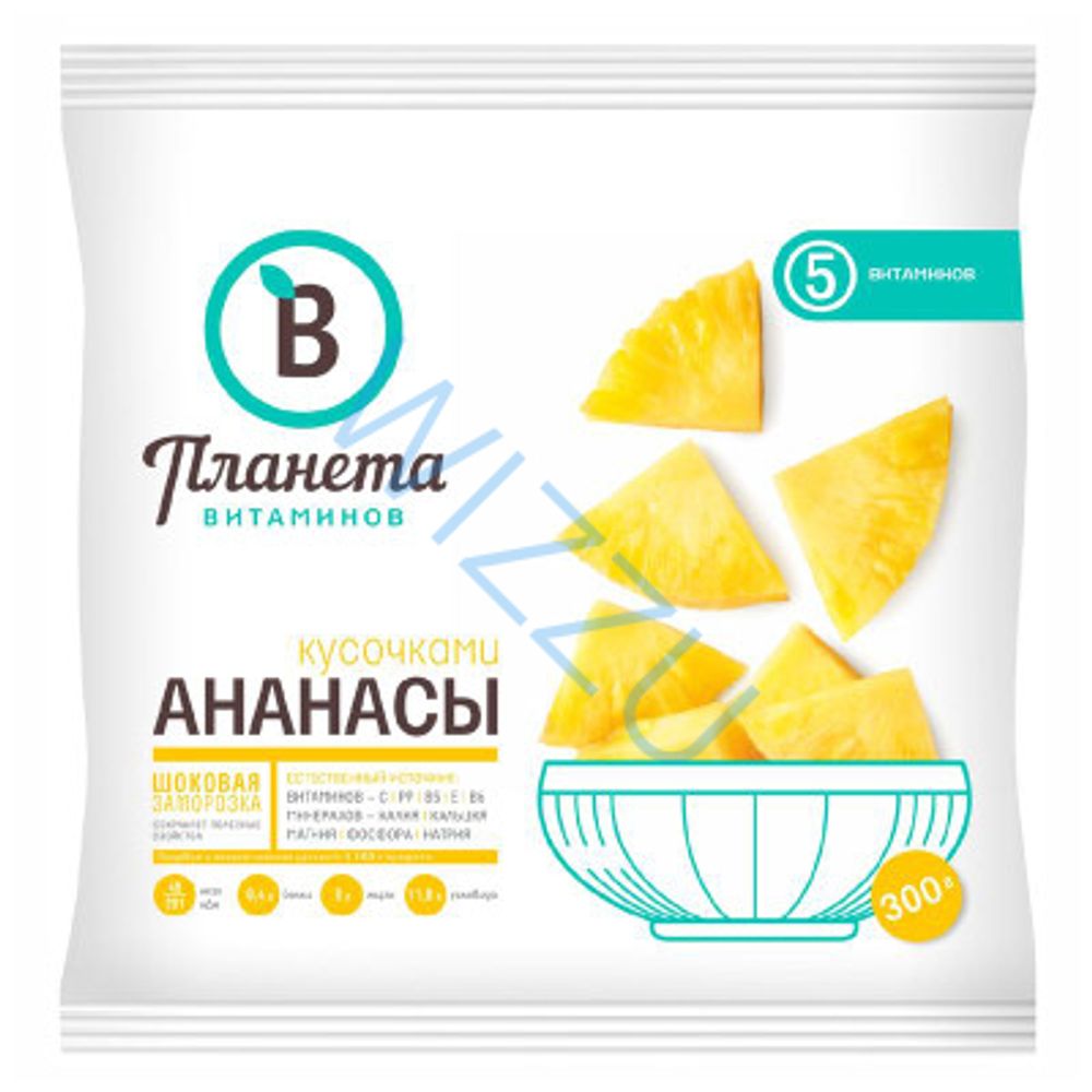 Ананасы кусочками, Планета Витаминов, 300 г, (20)
